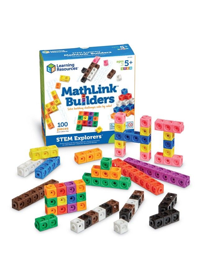 Stem Explorers Mathlink Builders 100 Pieces Ages 5+ Kindergarten Stem Activities Math Activity Set And Games For Kids Linking Cubes Connecting Cubes