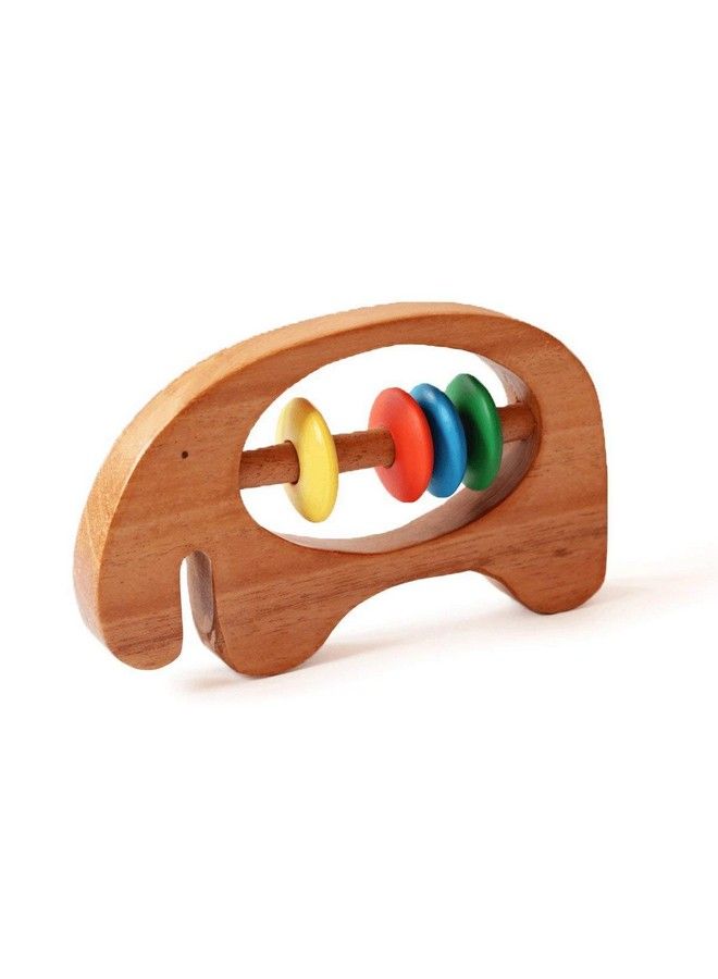 Wooden Eco Friendly Elephant Rattle Toy (0+ Years) Discover Sounds…