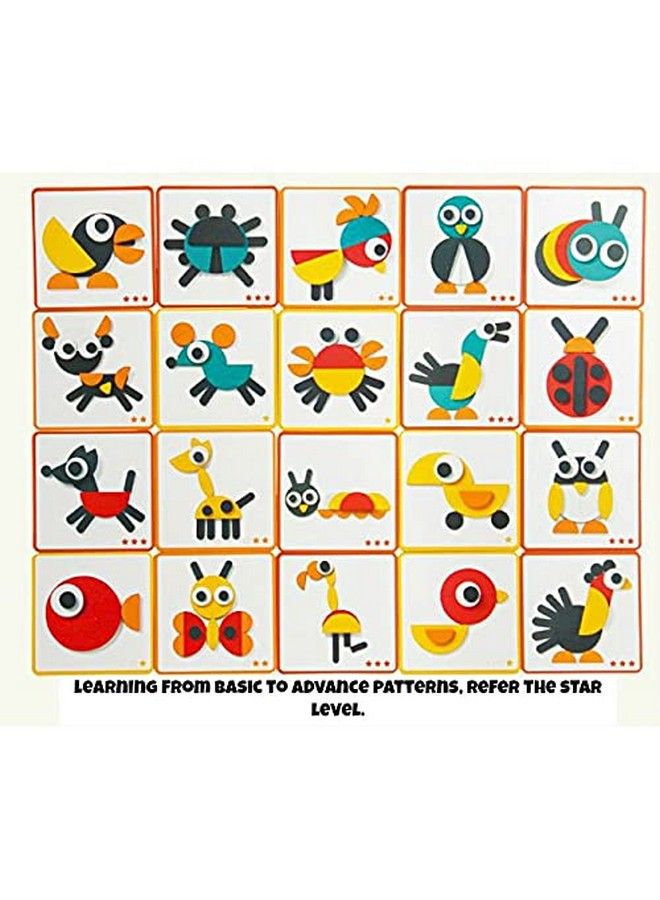 Wooden Pattern Blocks Animals Jigsaw Puzzle Sorting And Stacking Games Montessori Educational Toys For Toddlers Kids Boys Girls Age 3+ Years Old (Animal Puzzle)