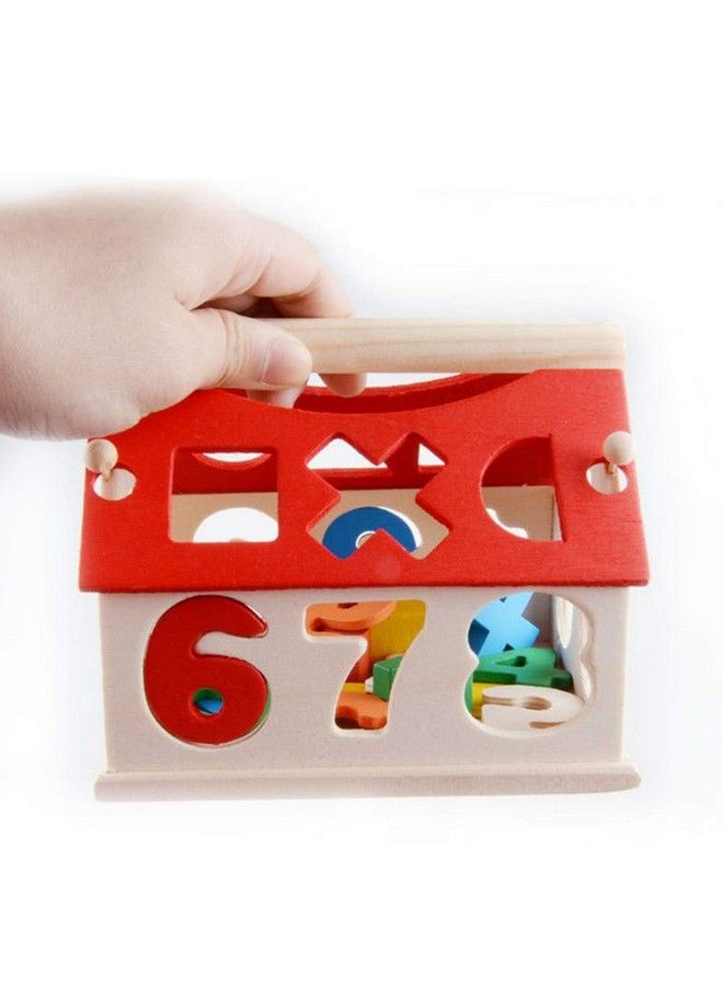 Wooden Number And Shape Sorting House ;Wooden House Shaped Toy For Kids 1 Year Up Educational Shape Number Color Matching Sorting Wooden Toy For Preschool Baby Boys Girls As Storage Box(Number House)