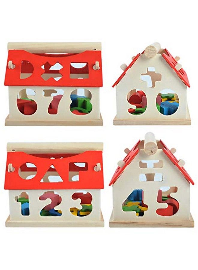 Wooden Number And Shape Sorting House ;Wooden House Shaped Toy For Kids 1 Year Up Educational Shape Number Color Matching Sorting Wooden Toy For Preschool Baby Boys Girls As Storage Box(Number House)