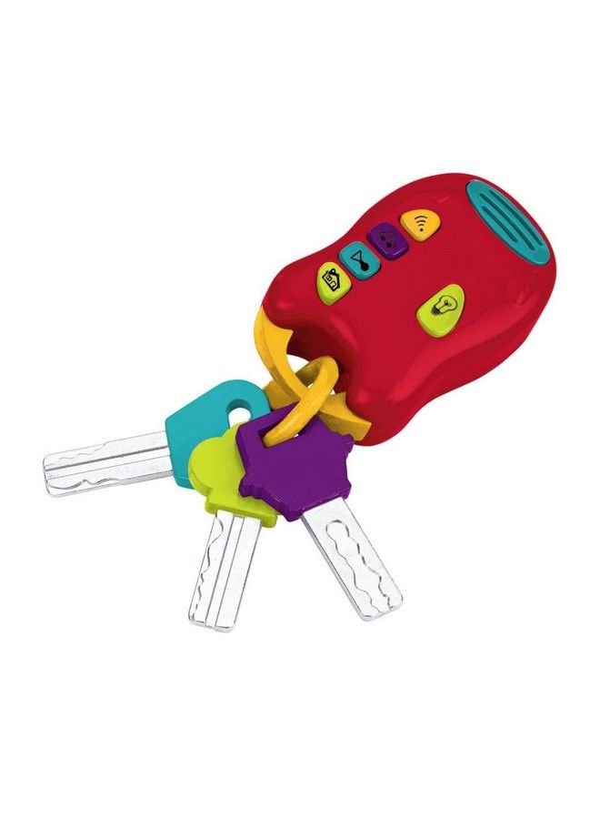 Toy Keys 3 Keys & Remote With 4 Fun Sounds Mini Flashlight Toy Car Keys With Fob For Baby Toddler Light & Sound Keys 10 Months + Red 6 X 1.25 X 7.5 Inches