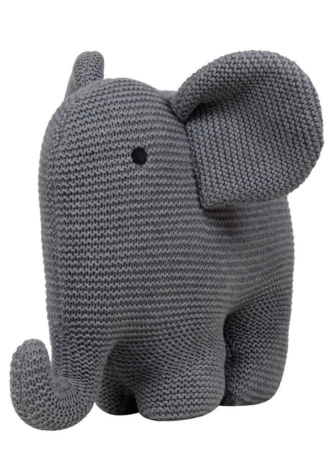 Elephant Cotton Knitted Stuffed;Plush;Soft Toys For Babies And Kids (Grey)