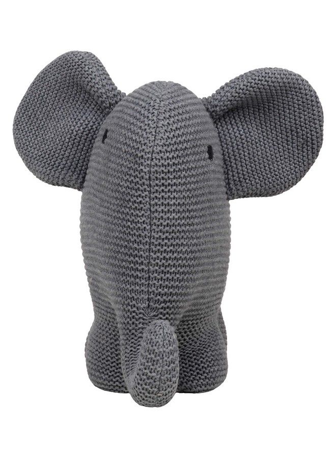 Elephant Cotton Knitted Stuffed;Plush;Soft Toys For Babies And Kids (Grey)