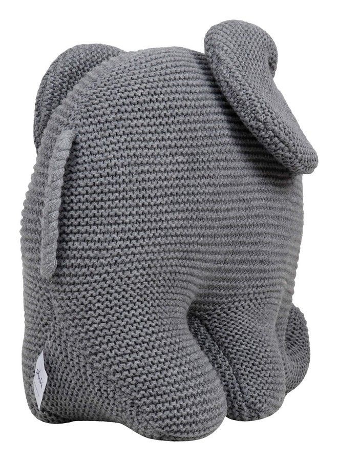 Elephant Cotton Knitted Stuffed;Plush;Soft Toys For Babies And Kids (Grey)