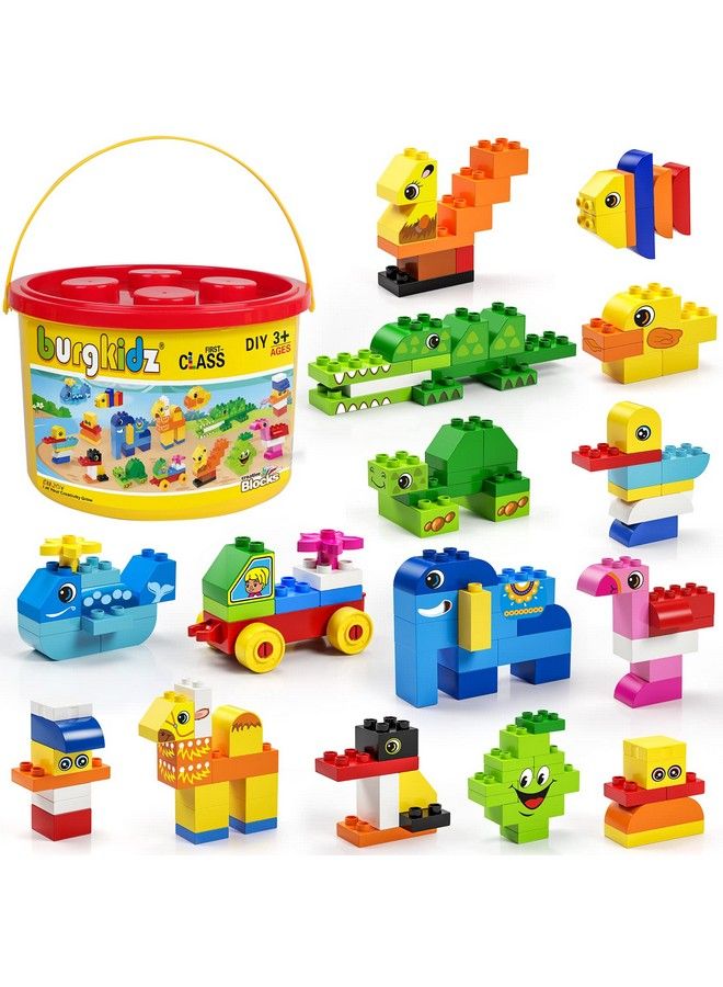 Large Building Blocks 135 Pieces Kids Toddler Educational Toy Classic Big Size Bricks Building Blocks 20 Fun Shapes With Reusable Storage Bucket Compatible Block Construction Toys Stem Gift Toys