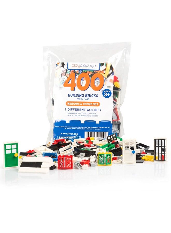400 Piece Windows Doors And Roof Tops Set Building Brick Compatible Play Kit