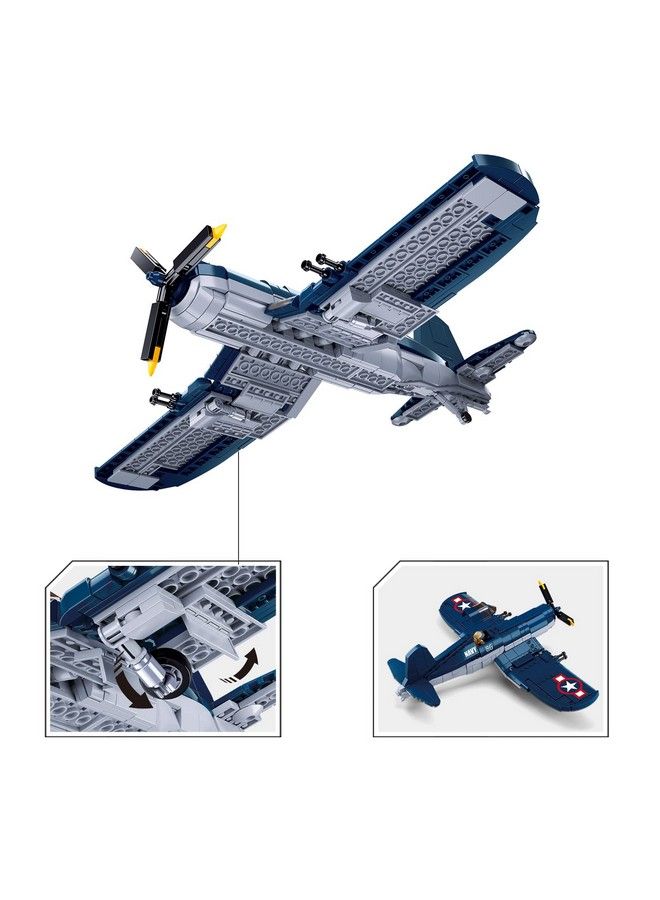 Building Blocks Toy Wwii Vought F4U Corsair Educational Learning Construction Toys Set For Kids Boys Grils (550 Pcs)