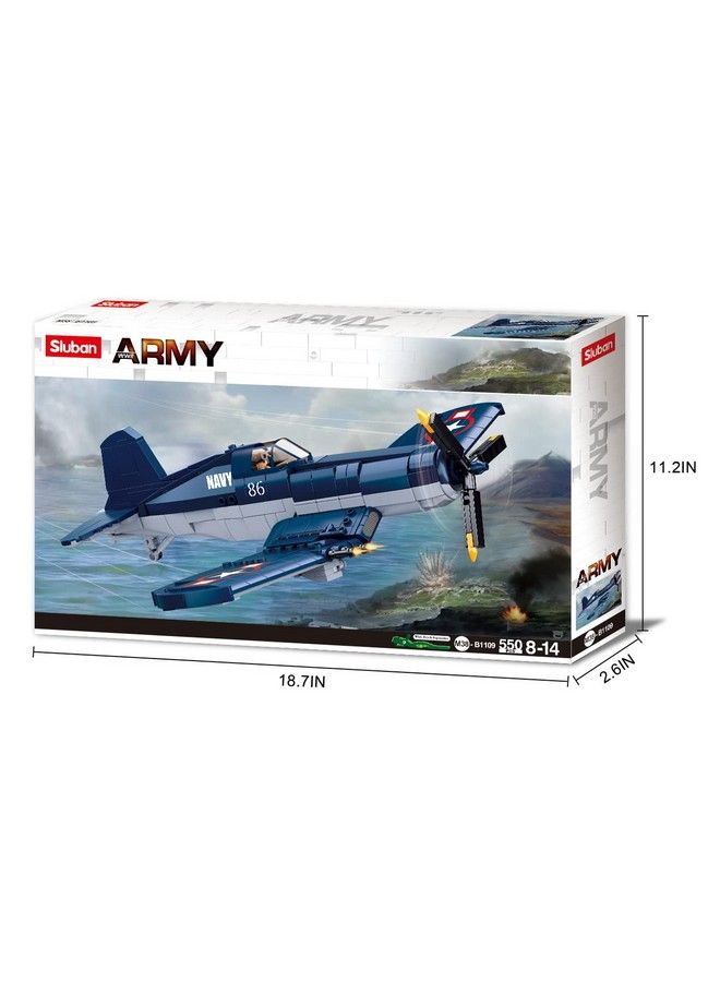 Building Blocks Toy Wwii Vought F4U Corsair Educational Learning Construction Toys Set For Kids Boys Grils (550 Pcs)