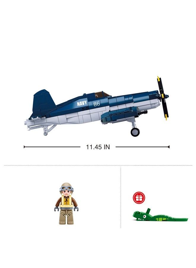 Building Blocks Toy Wwii Vought F4U Corsair Educational Learning Construction Toys Set For Kids Boys Grils (550 Pcs)