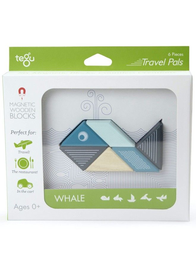 6 Piece Tegu Travel Pal Magnetic Wooden Block Set Whale
