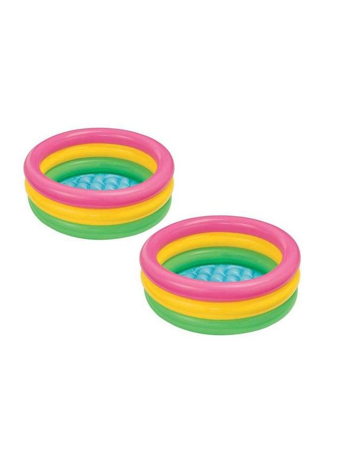 2.8Ft X 10In Sunset Glow Inflatable Colorful Baby Swimming Pool (2 Pack)