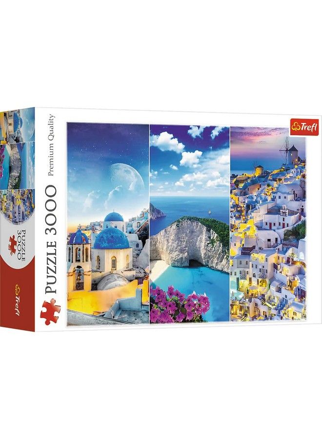 Red 3000 Piece Puzzle Greek Holidays