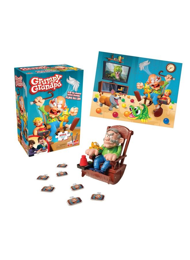 Grumpy Grandpa Game Flip The Channel Before Grandpa Flips His Lid Ages 4 And Up 2 5 Players Includes A 24 Piece Puzzle