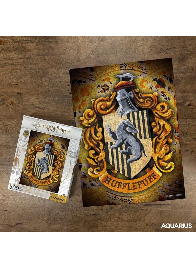 Harry Potter Puzzle Hufflepuff Crest (500 Piece Jigsaw Puzzle) Officially Licensed Harry Potter Merchandise & Collectibles Glare Free Precision Fit Virtually No Puzzle Dust 14X19In