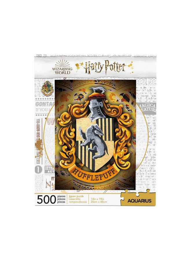 Harry Potter Puzzle Hufflepuff Crest (500 Piece Jigsaw Puzzle) Officially Licensed Harry Potter Merchandise & Collectibles Glare Free Precision Fit Virtually No Puzzle Dust 14X19In