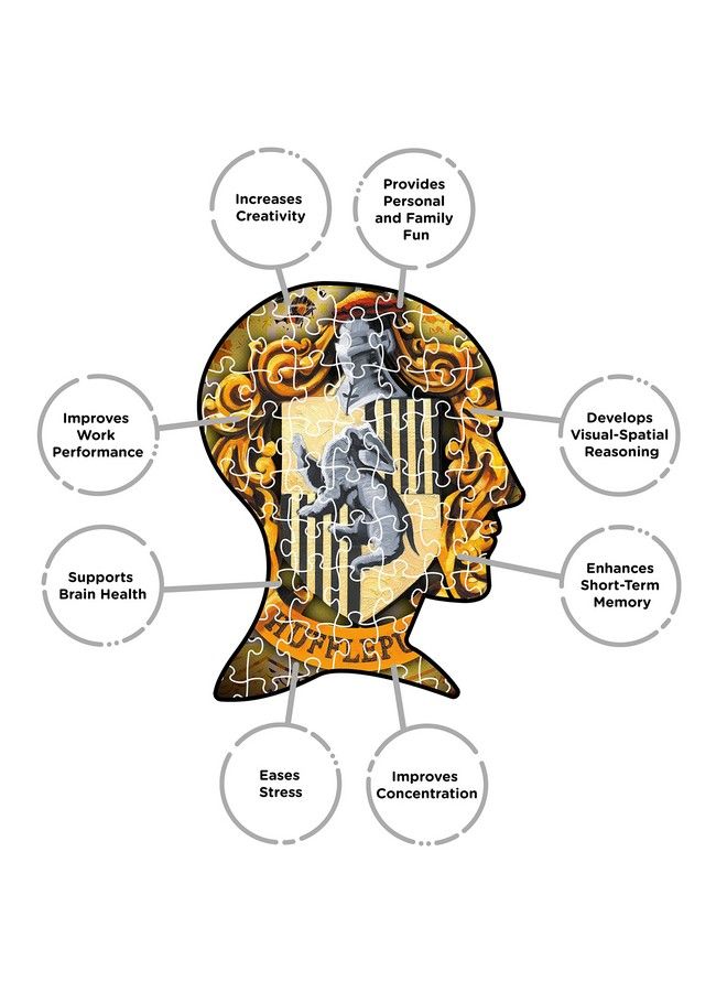 Harry Potter Puzzle Hufflepuff Crest (500 Piece Jigsaw Puzzle) Officially Licensed Harry Potter Merchandise & Collectibles Glare Free Precision Fit Virtually No Puzzle Dust 14X19In