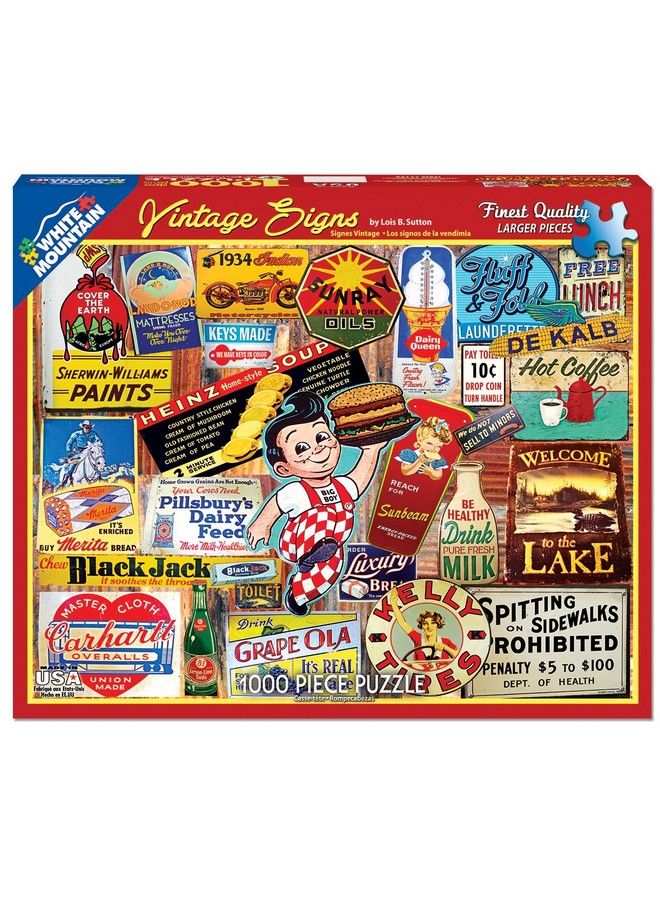 Puzzles Vintage Signs 1000 Piece Jigsaw Puzzle