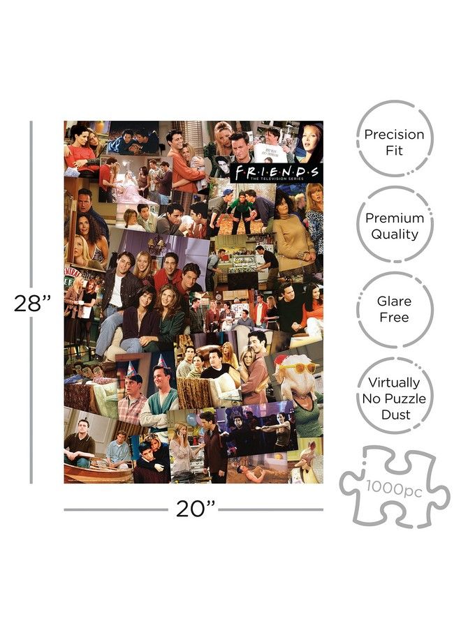 Friends Collage Puzzle (1000 Piece Jigsaw Puzzle) Officially Licensed Friends Tv Show Merchandise & Collectibles Glare Free Precision Fit 20 X 28 Inches