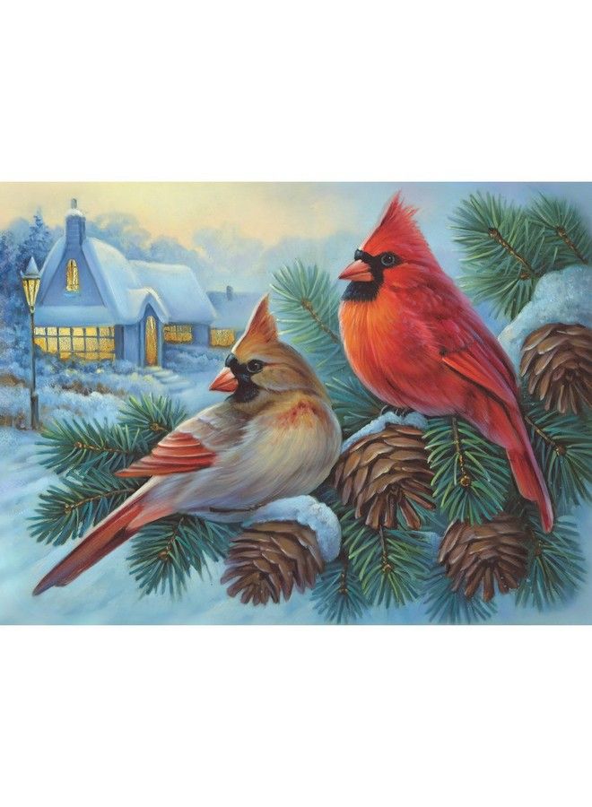 500 Piece Jigsaw Puzzle For Adults Winter Cardinals 500 Pc Birds In The Winter Jigsaw By Artist Oleg Gavrilov