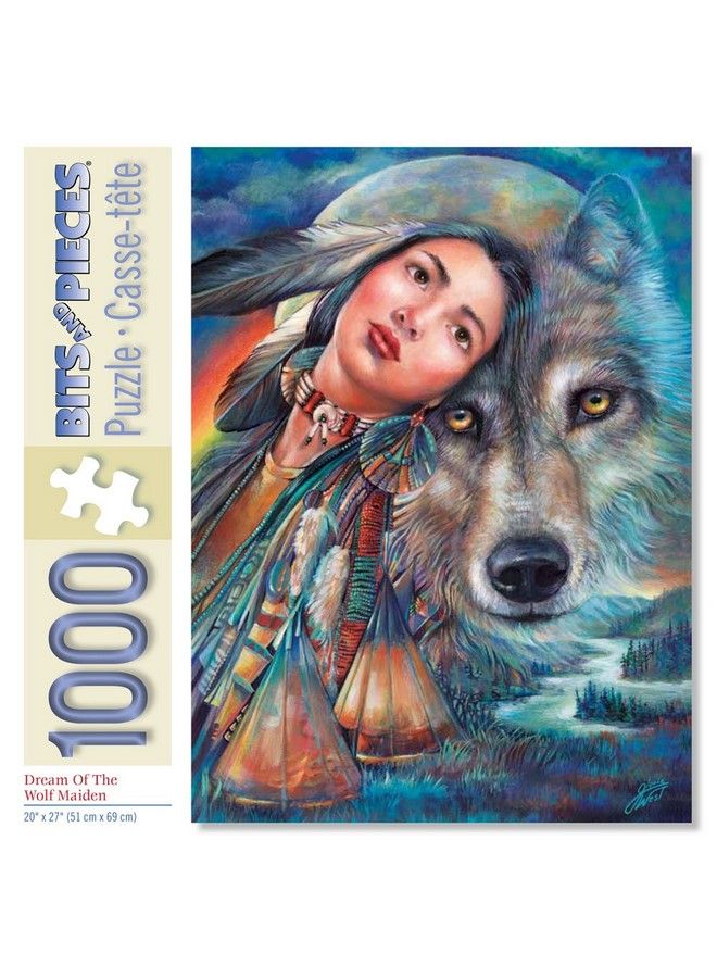 1000 Piece Jigsaw Puzzle Dream Of The Wolf Maiden Native American Wolf By Artist Gloria West 1000 Pc Jigsaw