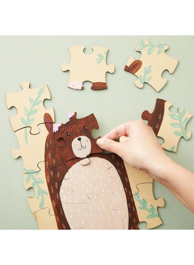 50 Pcs Blank Wooden Puzzle Unfinished Customizable Jigsaw Mdf Wood Puzzle Pieces For Crafts Diy Classroom Activities Learning Tools Art Projects (3X3.5 In)