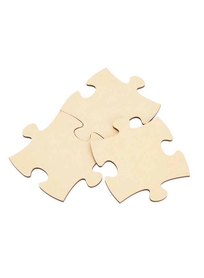 50 Pcs Blank Wooden Puzzle Unfinished Customizable Jigsaw Mdf Wood Puzzle Pieces For Crafts Diy Classroom Activities Learning Tools Art Projects (3X3.5 In)