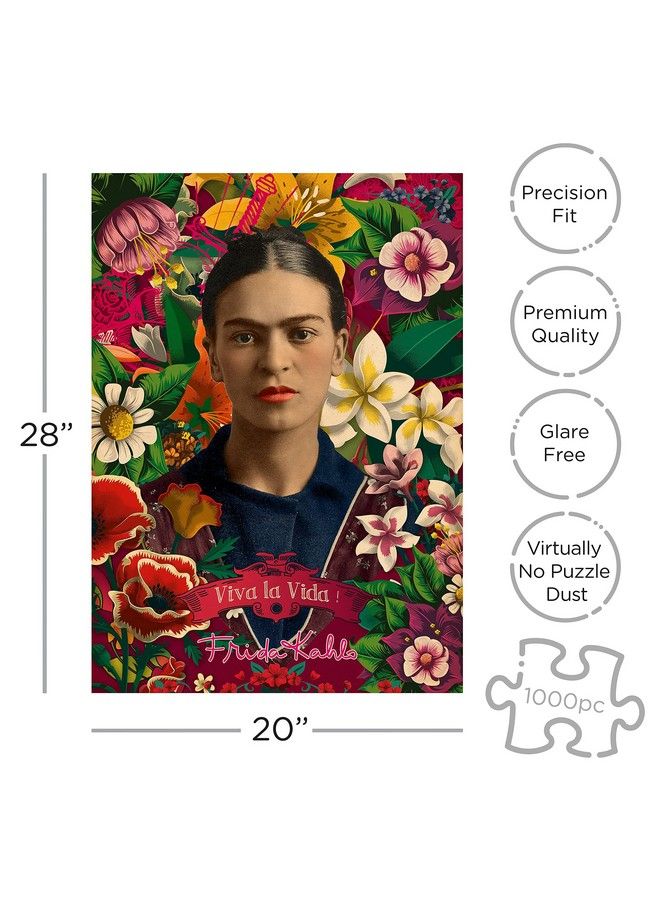 Frida Kahlo Puzzle (1000 Piece Jigsaw Puzzle) Officially Licensed Frida Kahlo Merchandise & Collectibles Glare Free Precision Fit 20 X 28 Inches