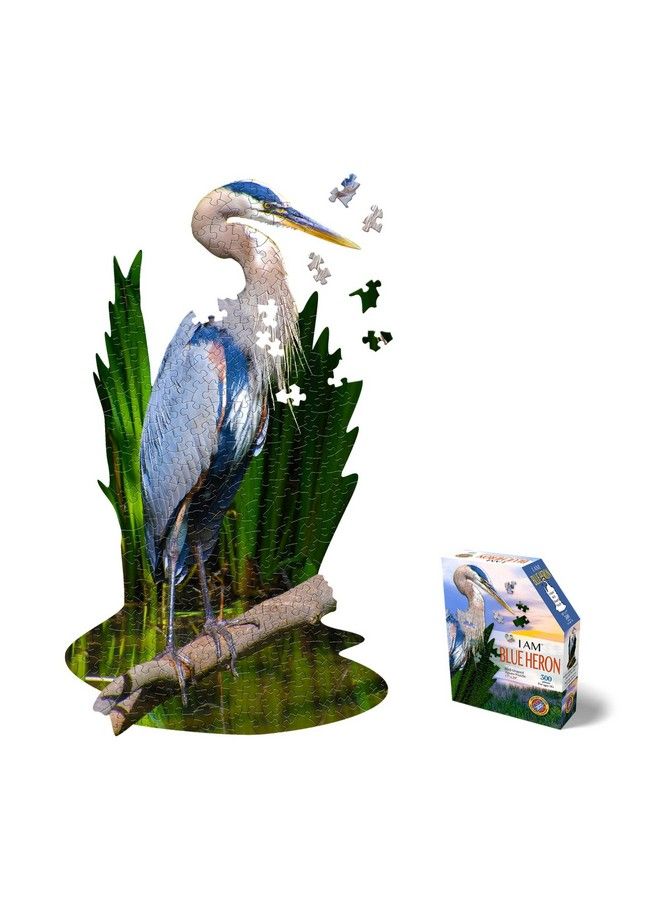 Madd Capp Blue Heron 300 Piece Jigsaw Puzzle For Ages 10 And Up 6021 Unique Shaped Border Challenging Random Cut Deluxe Five Sided Tamperproof Box Includes Educational Madd Capp Fun Facts