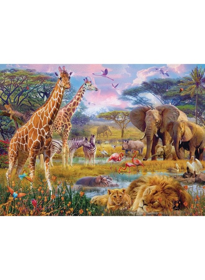 1000 Piece Jigsaw Puzzle For Adults Savannah Animals 1000 Pc Jungle Scene Jigsaw By Artist Jan Patrik