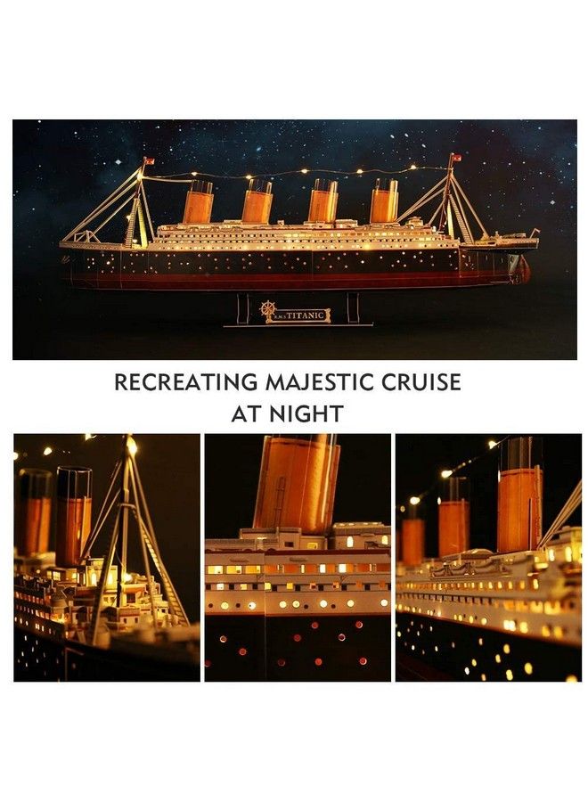 3D Puzzles For Adults Titanic Toys Arts Crafts For Adults 36'' Led Gifts For Men Women Rms Model Kits Couples Gifts Difficult Watercraft Cruise Long Distance Relationships Gifts Desk Decor