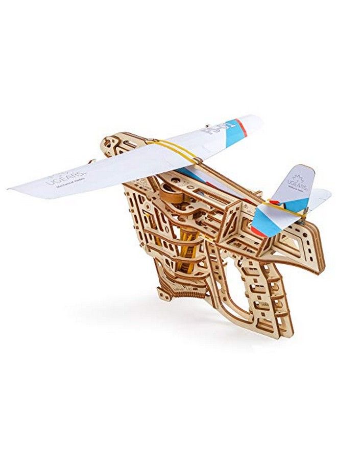 Flight Starter Paper Airplane Portable Hand Catapult Mechanical Wooden 3D Model
