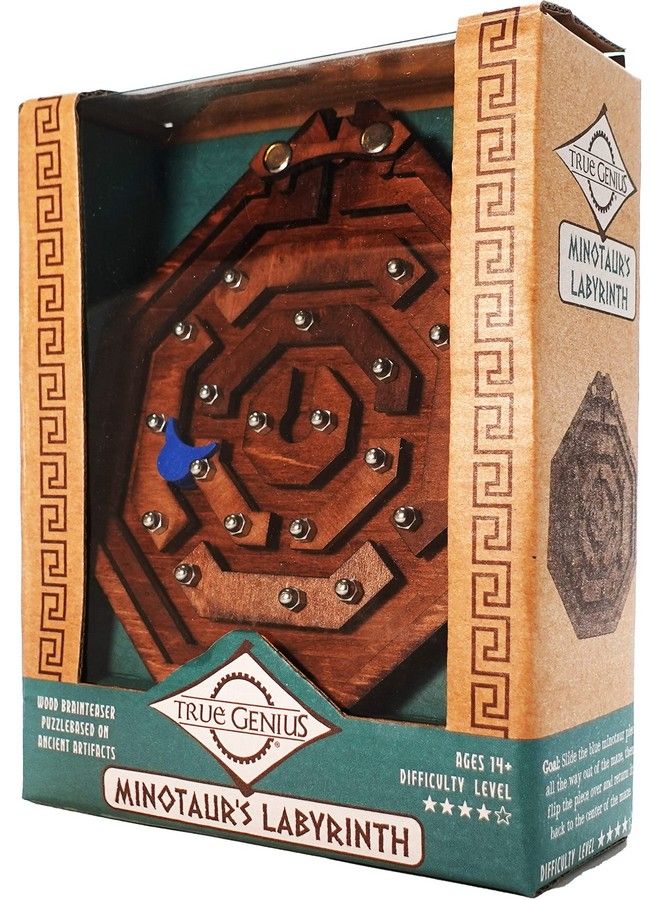 True Genius Minotaur'S Labyrinth Brainteaser Puzzle Wooden Puzzle Assembly Puzzle Disassembly Puzzle Brain Teaser 3D Puzzle