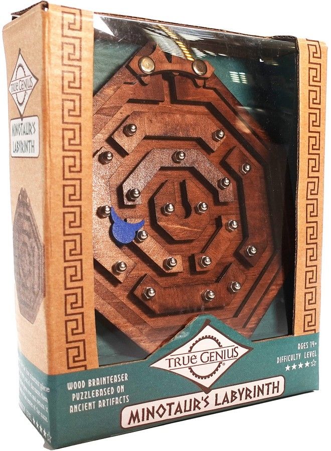 True Genius Minotaur'S Labyrinth Brainteaser Puzzle Wooden Puzzle Assembly Puzzle Disassembly Puzzle Brain Teaser 3D Puzzle