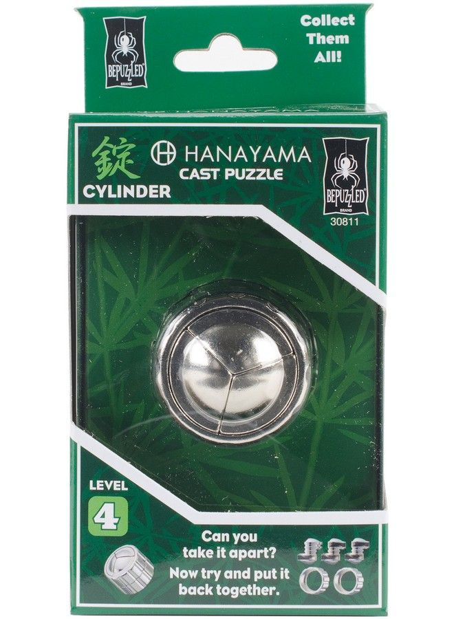 ;Cylinder Hanayama Metal Brainteaser Puzzle Mensa Rated Level 4 For Ages 12 And Up