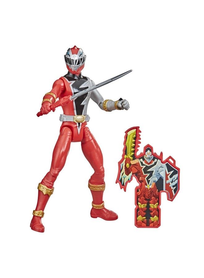 Dino Fury Red Ranger 6 Inch Action Figure Toy Inspired By Tv Show With Dino Fury Key And Dino Themed Accessory For Ages 4 And Up