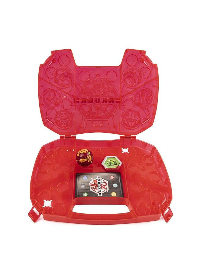 Baku Storage Case With Dragonoid Collectible Action Figure And Trading Card Red