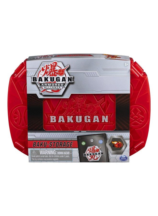 Baku Storage Case With Dragonoid Collectible Action Figure And Trading Card Red