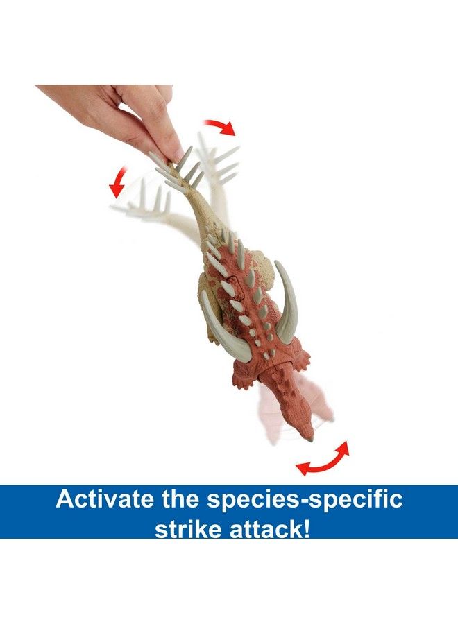 Jurassic World Strike Attack Dinosaur Toy Gigantspinosaurus With Movable Joints & Single Strike Action Physical & Digital Play