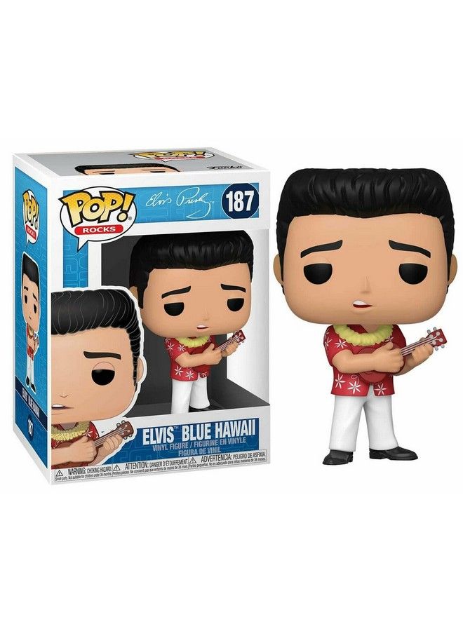 Pop Rocks: Elvis Blue Hawaii Pop! Vinyl Figure (Bundled With Compatible Pop Box Protector Case) Multicolored 3.75 Inches