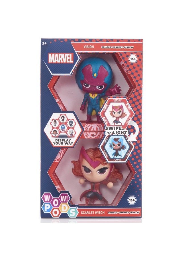 Avengers Collection Vision And Scarlet Witch ; Superhero Light Up Bobble Head Figures ; Official Marvel Collectable Toys & Gifts (Avengers Collection Twin Pack)