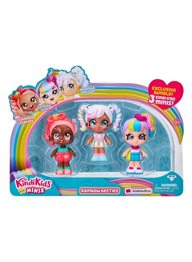 Minis Rainbow Besties 3 Pack Collectible Posable Bobble Head Figure