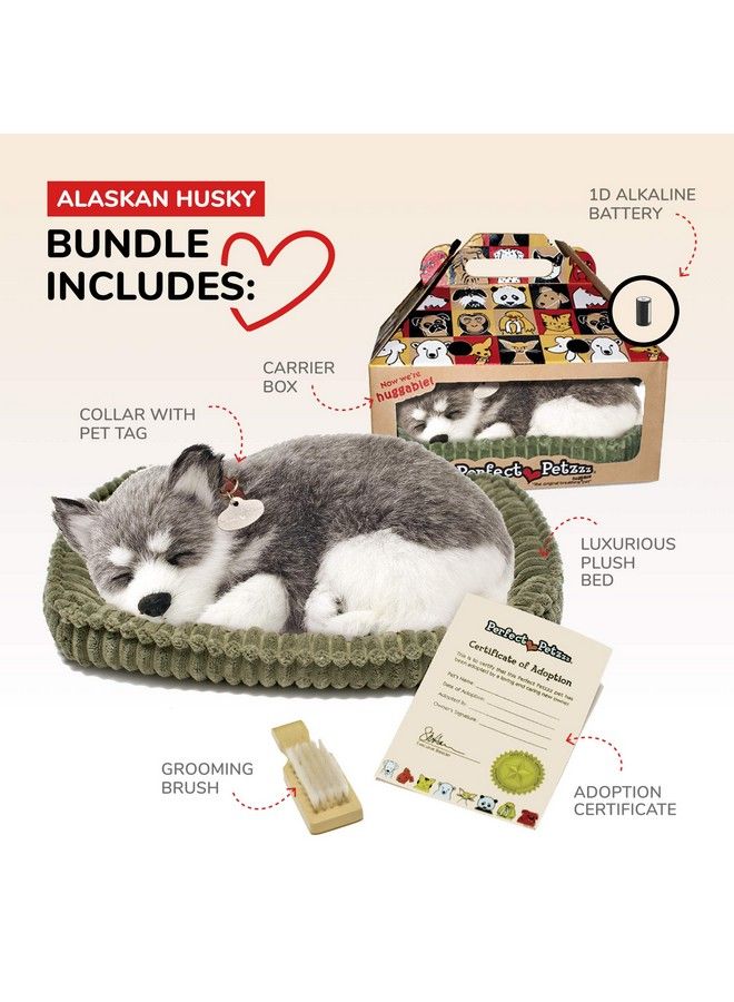Original Petzzz Alaskan Husky Realistic Lifelike Stuffed Interactive Pet Toy Companion Pet Dog With 100% Handcrafted Synthetic Fur