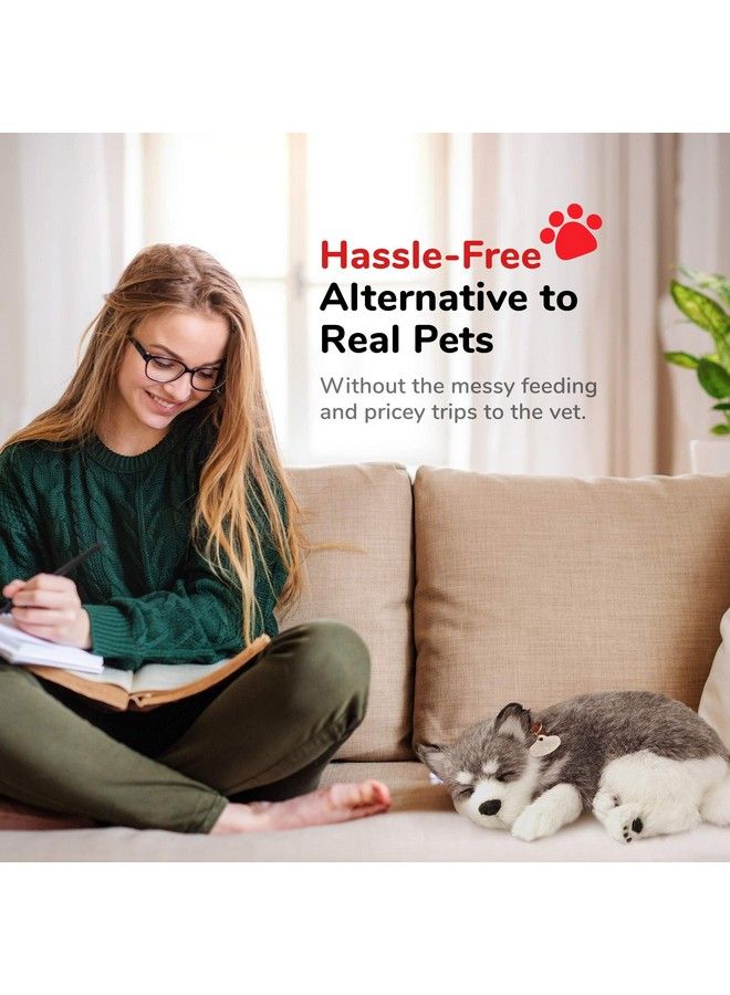 Original Petzzz Alaskan Husky Realistic Lifelike Stuffed Interactive Pet Toy Companion Pet Dog With 100% Handcrafted Synthetic Fur