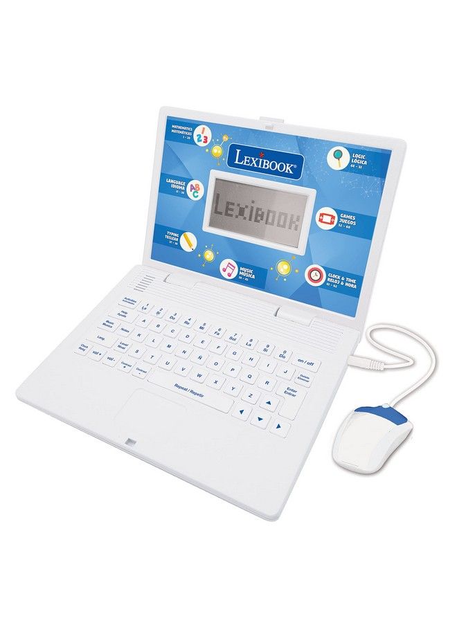 Educational And Bilingual Laptop Spanish/English Toy For Children With 124 Activities To Learn Mathematics Dactylography Logic Clock Reading Play Games And Music Jc598I2