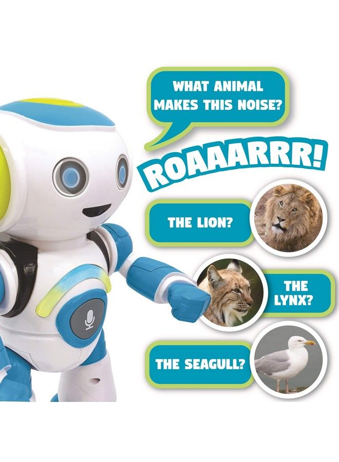 Powerman Jr. Smart Interactive Toy That Reads In The Mind Toy For Kids Dancing Plays Music Animal Quiz Stem Programmable Remote Control Boy Robot Junior Green/Blue Rob20En