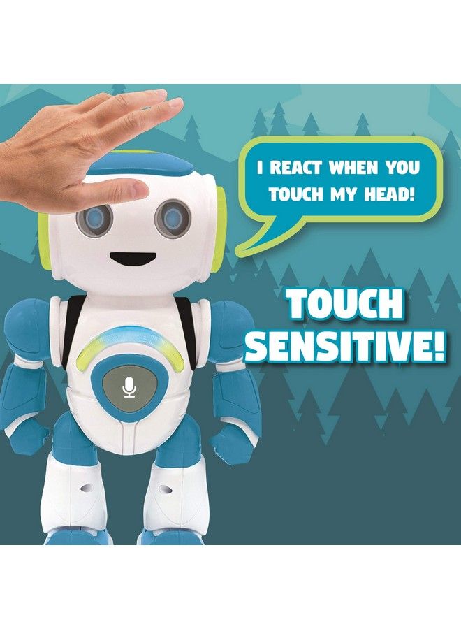 Powerman Jr. Smart Interactive Toy That Reads In The Mind Toy For Kids Dancing Plays Music Animal Quiz Stem Programmable Remote Control Boy Robot Junior Green/Blue Rob20En