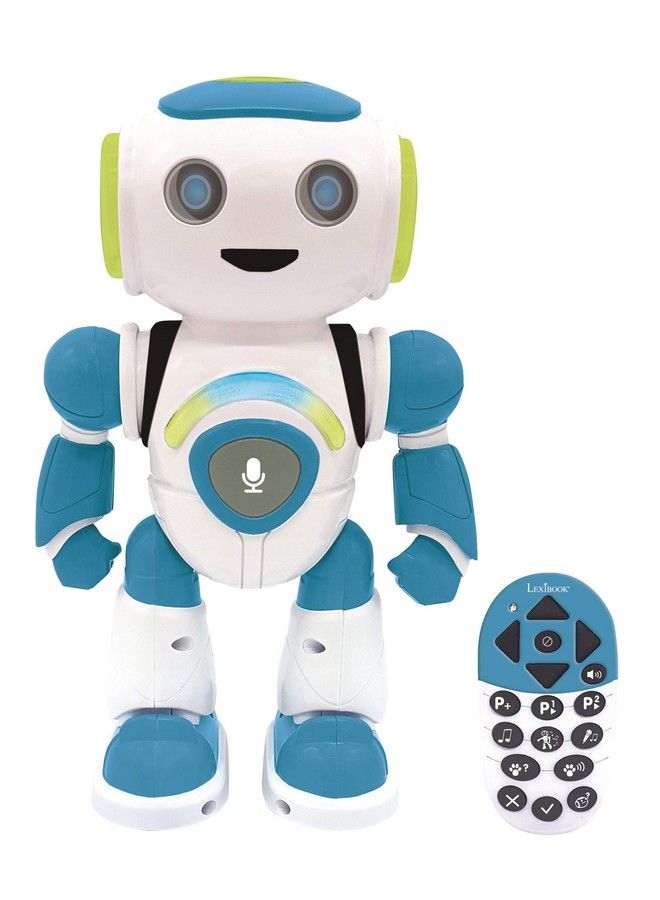 Powerman Jr. Smart Interactive Toy That Reads In The Mind Toy For Kids Dancing Plays Music Animal Quiz Stem Programmable Remote Control Boy Robot Junior Green/Blue Rob20En