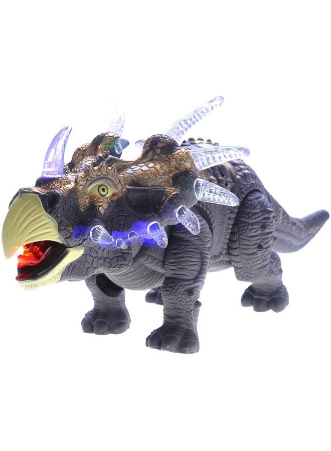 Walking Triceratops Toy W/ Lights And Sounds (Gray)