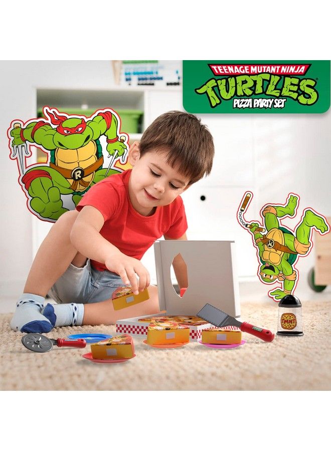 Kids Pizza Toy Set Pretend Kitchen Play Food Slice & Serve Toy Pizza With Box Pie Cutter & Fake Condiments